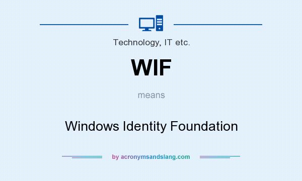 What does WIF mean? It stands for Windows Identity Foundation