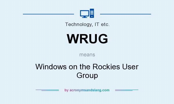 What does WRUG mean? It stands for Windows on the Rockies User Group
