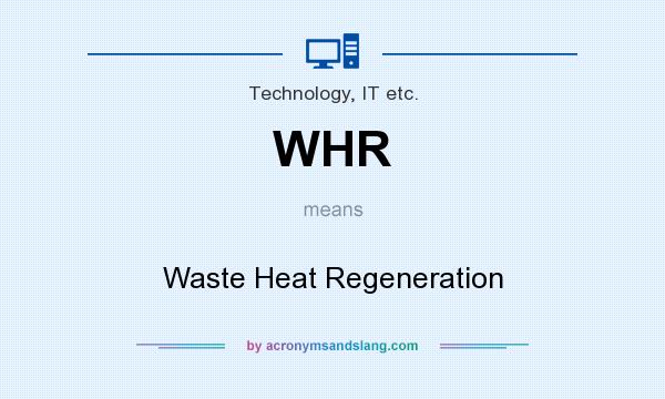 What does WHR mean? It stands for Waste Heat Regeneration