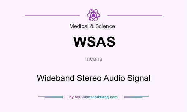 What does WSAS mean? It stands for Wideband Stereo Audio Signal