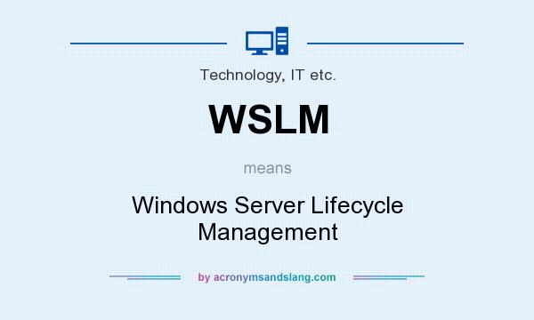 What does WSLM mean? It stands for Windows Server Lifecycle Management