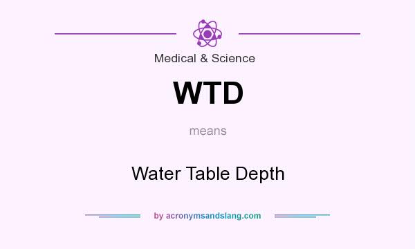What does WTD mean? It stands for Water Table Depth
