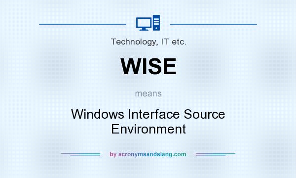 What does WISE mean? It stands for Windows Interface Source Environment