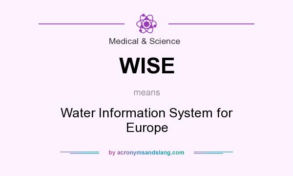 What does WISE mean? It stands for Water Information System for Europe