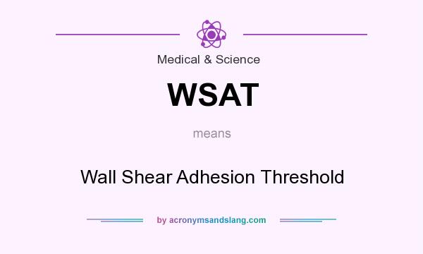 What does WSAT mean? It stands for Wall Shear Adhesion Threshold