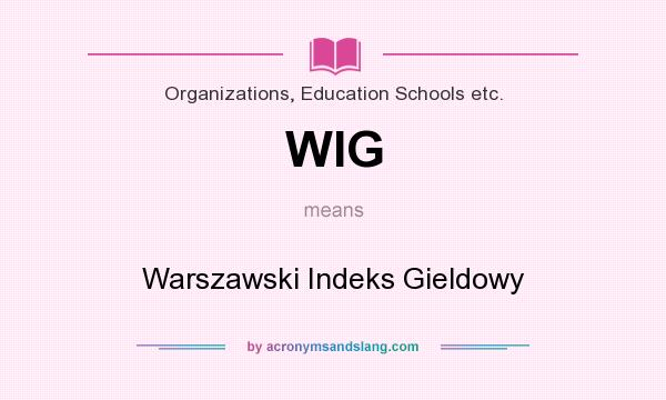 What does WIG mean? It stands for Warszawski Indeks Gieldowy
