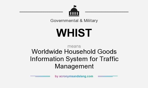 What does WHIST mean? It stands for Worldwide Household Goods Information System for Traffic Management