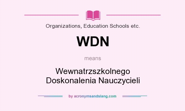 What does WDN mean? It stands for Wewnatrzszkolnego Doskonalenia Nauczycieli