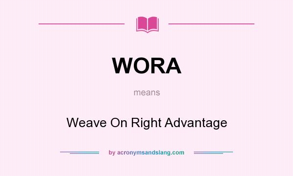 What does WORA mean? It stands for Weave On Right Advantage