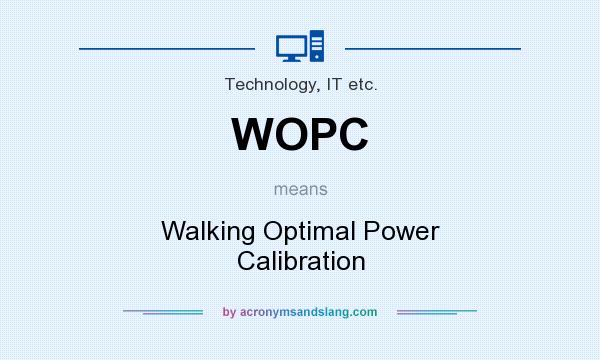 What does WOPC mean? It stands for Walking Optimal Power Calibration