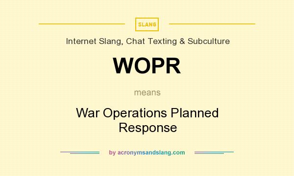 What does WOPR mean? It stands for War Operations Planned Response