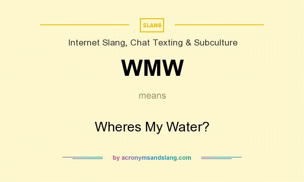 What does WMW mean? It stands for Wheres My Water?