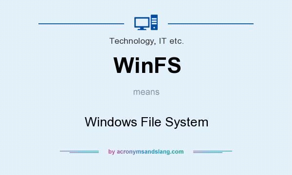 What does WinFS mean? It stands for Windows File System