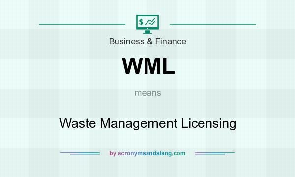 What does WML mean? It stands for Waste Management Licensing