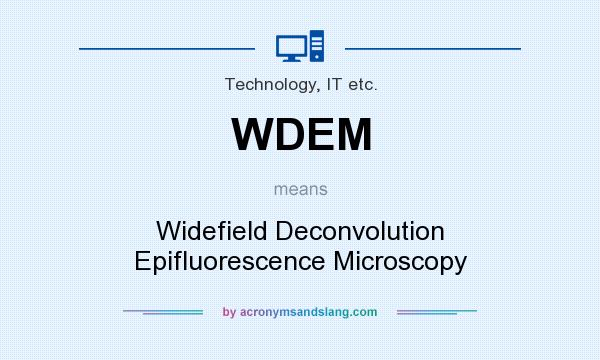 What does WDEM mean? It stands for Widefield Deconvolution Epifluorescence Microscopy