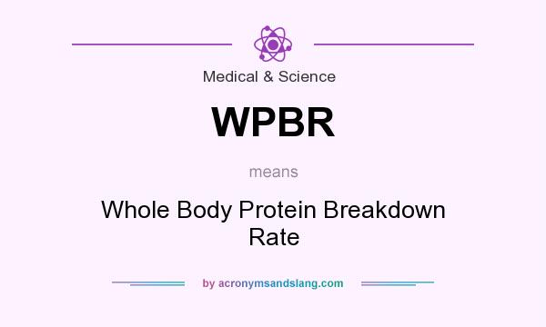 What does WPBR mean? It stands for Whole Body Protein Breakdown Rate