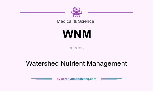 What does WNM mean? It stands for Watershed Nutrient Management