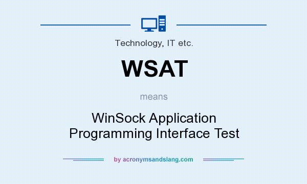 What does WSAT mean? It stands for WinSock Application Programming Interface Test