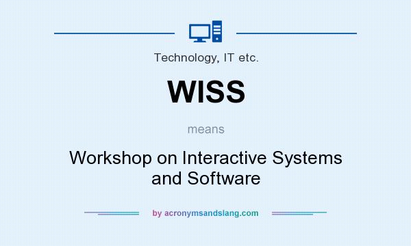 What does WISS mean? It stands for Workshop on Interactive Systems and Software