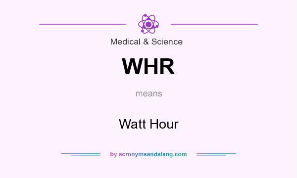 What does WHR mean? It stands for Watt Hour