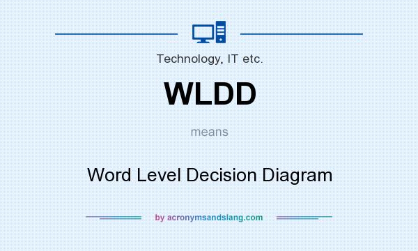 What does WLDD mean? It stands for Word Level Decision Diagram