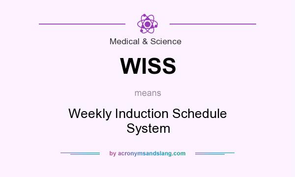 What does WISS mean? It stands for Weekly Induction Schedule System