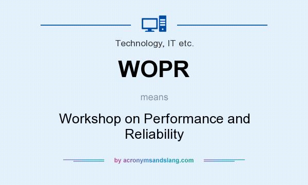 What does WOPR mean? It stands for Workshop on Performance and Reliability