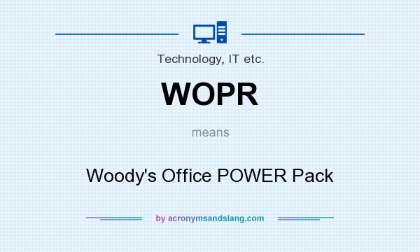 What does WOPR mean? It stands for Woody`s Office POWER Pack
