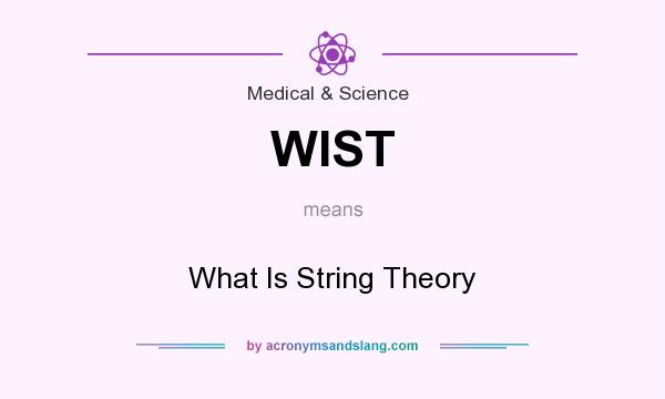 What does WIST mean? It stands for What Is String Theory