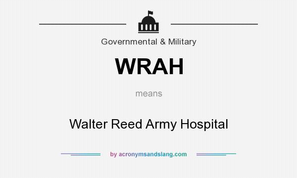 What does WRAH mean? It stands for Walter Reed Army Hospital