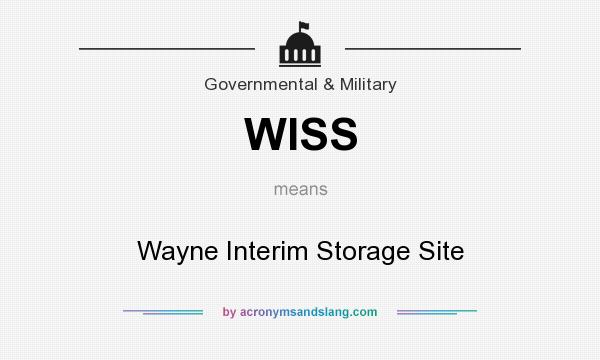 What does WISS mean? It stands for Wayne Interim Storage Site