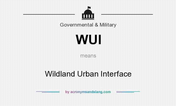 What does WUI mean? It stands for Wildland Urban Interface