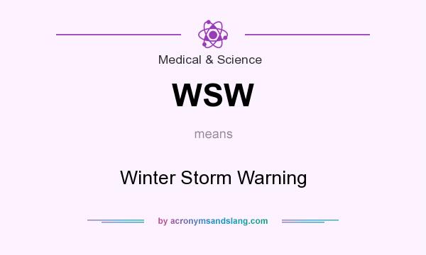 What does WSW mean? It stands for Winter Storm Warning