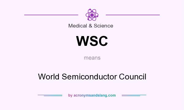 What does WSC mean? It stands for World Semiconductor Council