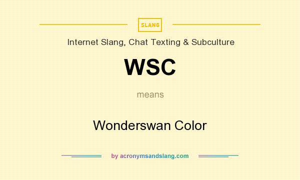 What does WSC mean? It stands for Wonderswan Color