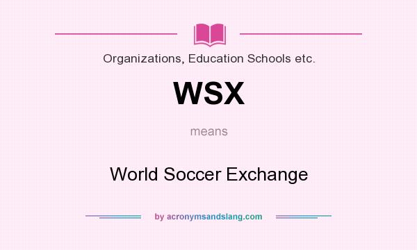 What does WSX mean? It stands for World Soccer Exchange
