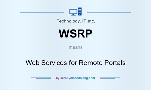 What does WSRP mean? It stands for Web Services for Remote Portals