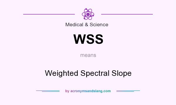 What does WSS mean? It stands for Weighted Spectral Slope