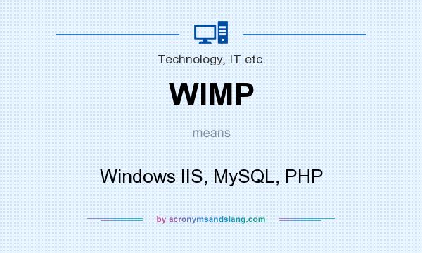What does WIMP mean? It stands for Windows IIS, MySQL, PHP
