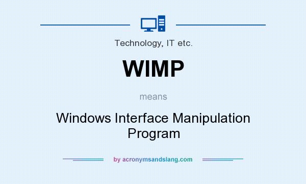 What does WIMP mean? It stands for Windows Interface Manipulation Program