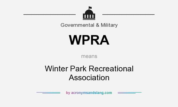 What does WPRA mean? It stands for Winter Park Recreational Association