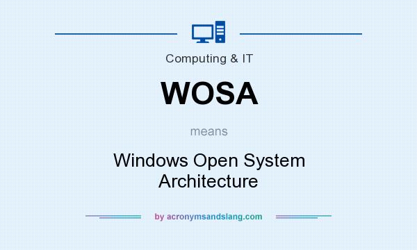 What does WOSA mean? It stands for Windows Open System Architecture