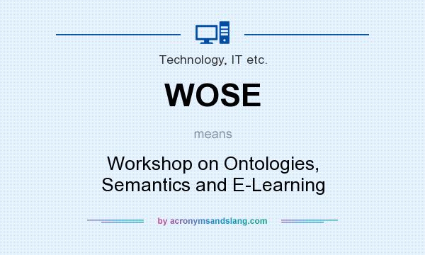 What does WOSE mean? It stands for Workshop on Ontologies, Semantics and E-Learning
