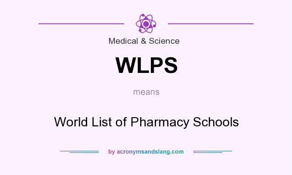 What does WLPS mean? It stands for World List of Pharmacy Schools