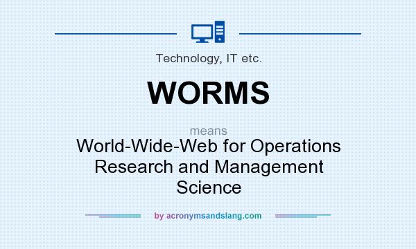 What does WORMS mean? It stands for World-Wide-Web for Operations Research and Management Science