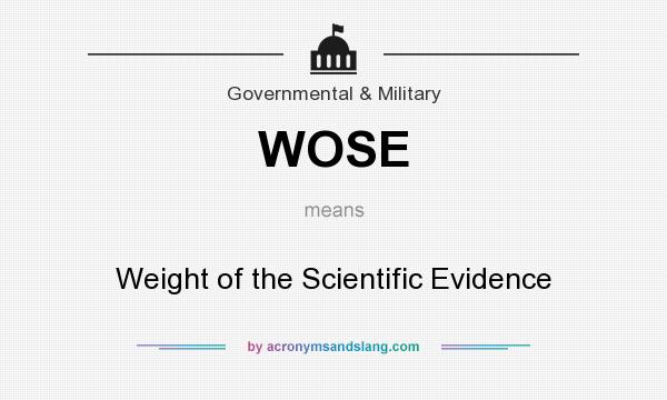 What does WOSE mean? It stands for Weight of the Scientific Evidence