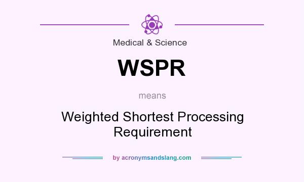 What does WSPR mean? It stands for Weighted Shortest Processing Requirement