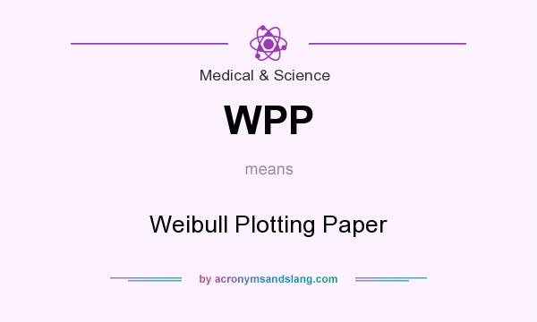 What does WPP mean? It stands for Weibull Plotting Paper