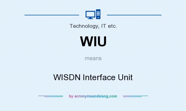 What does WIU mean? It stands for WISDN Interface Unit