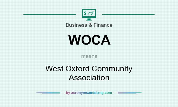 What does WOCA mean? It stands for West Oxford Community Association